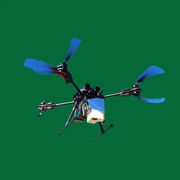 Drone carrying a sensor